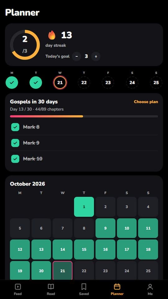 Reading planner