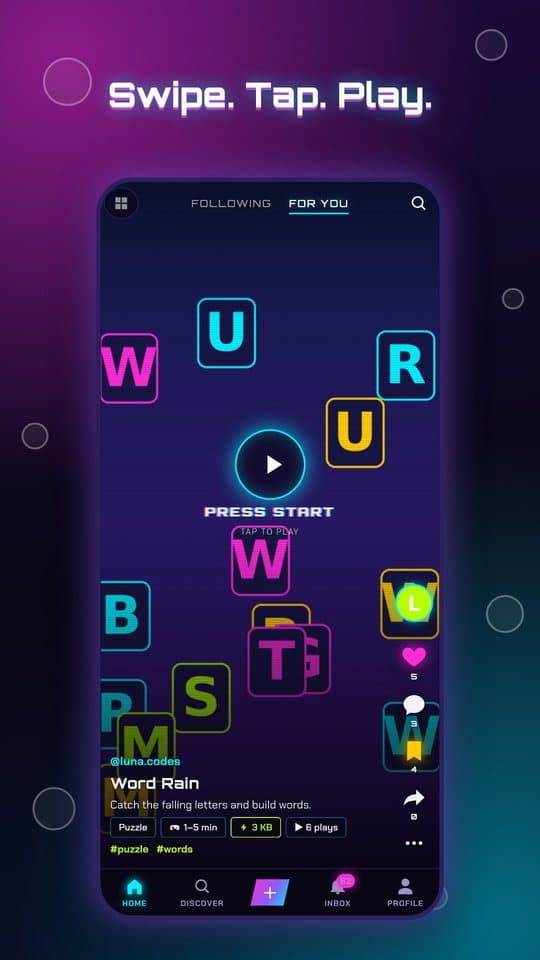 The vertical game feed
